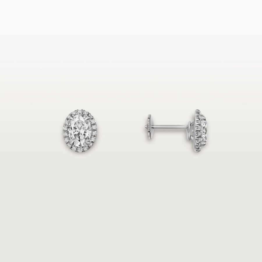cartier destinée ohrstecker 2 ovale diamanten pavé-fassung
