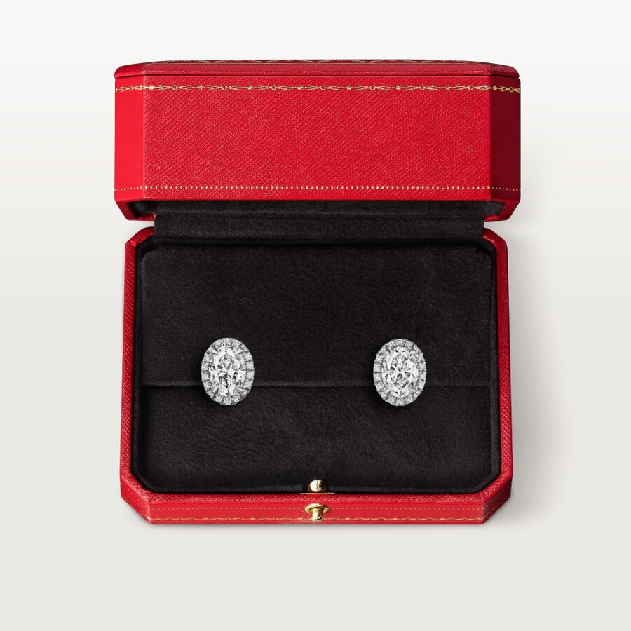 cartier destinée ohrstecker 2 ovale diamanten pavé-fassung