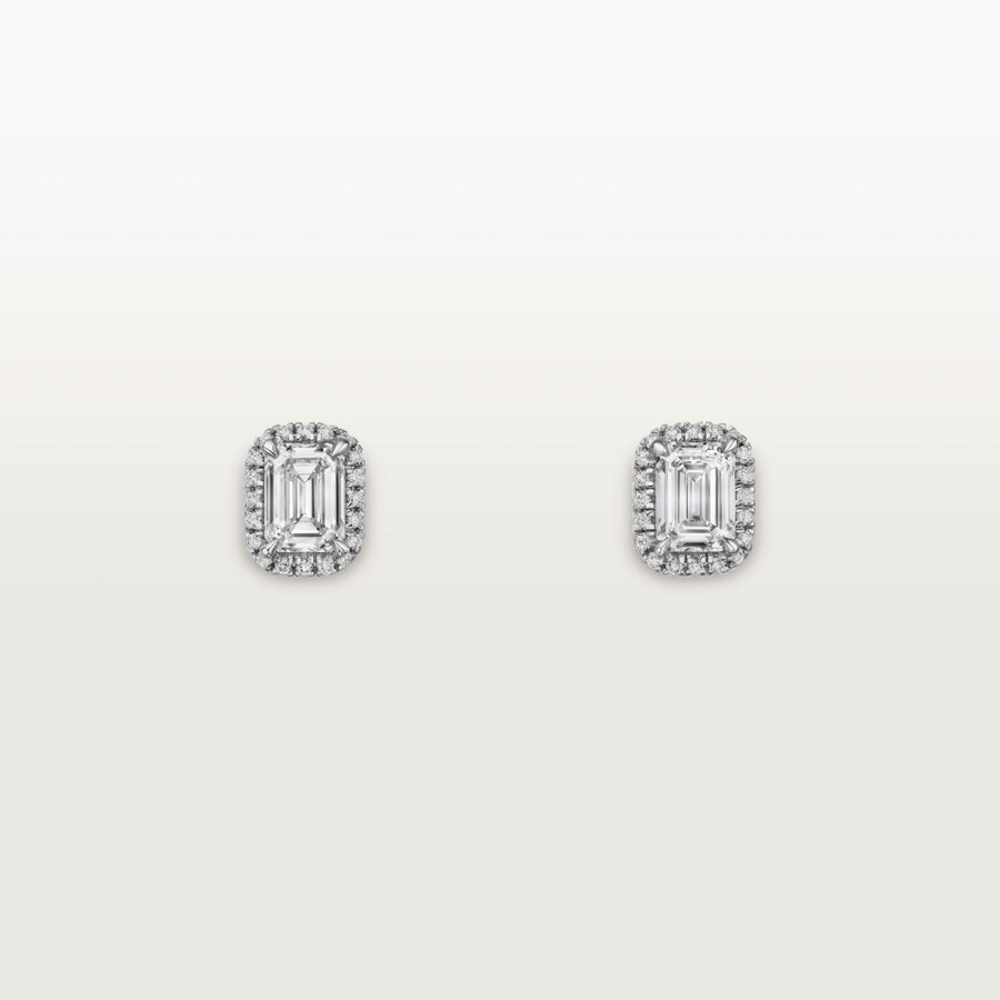 cartier destinée ohrstecker 2 smaragdschliff-diamanten pavé-fassung
