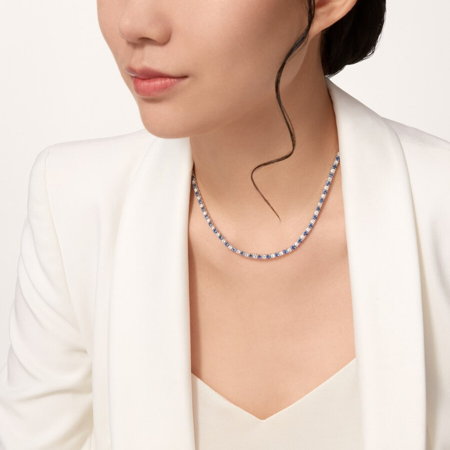 halskette „essential lines saphire und diamanten im brillantschliff