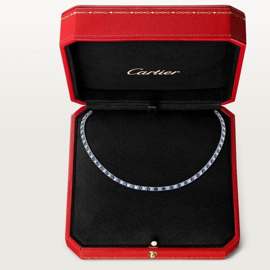 halskette „essential lines saphire und diamanten im brillantschliff