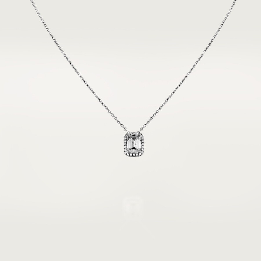 cartier destinée-anhänger diamant im smaragdschliff pavé