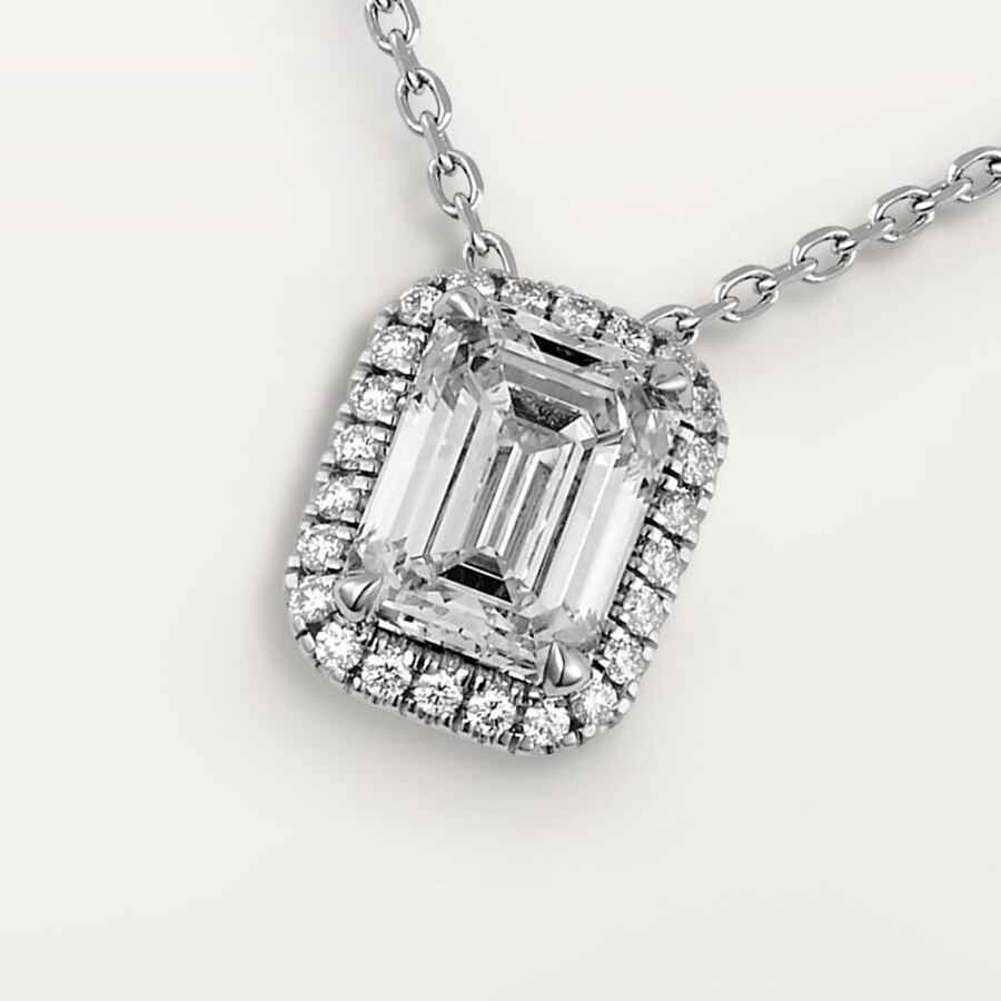 cartier destinée-anhänger diamant im smaragdschliff pavé