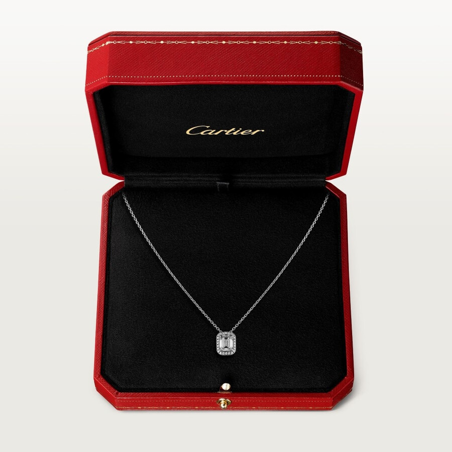 cartier destinée-anhänger diamant im smaragdschliff pavé