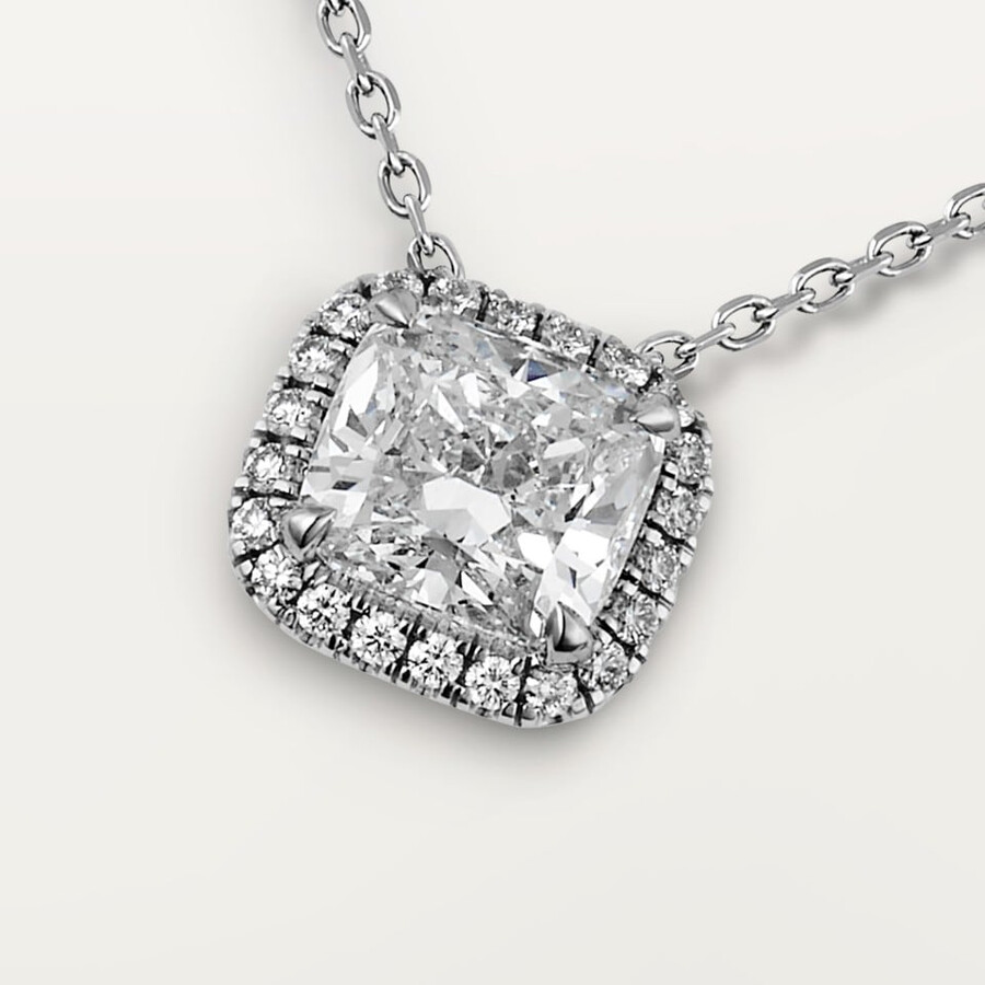 cartier destinée-anhänger diamant im kissenschliff pavé