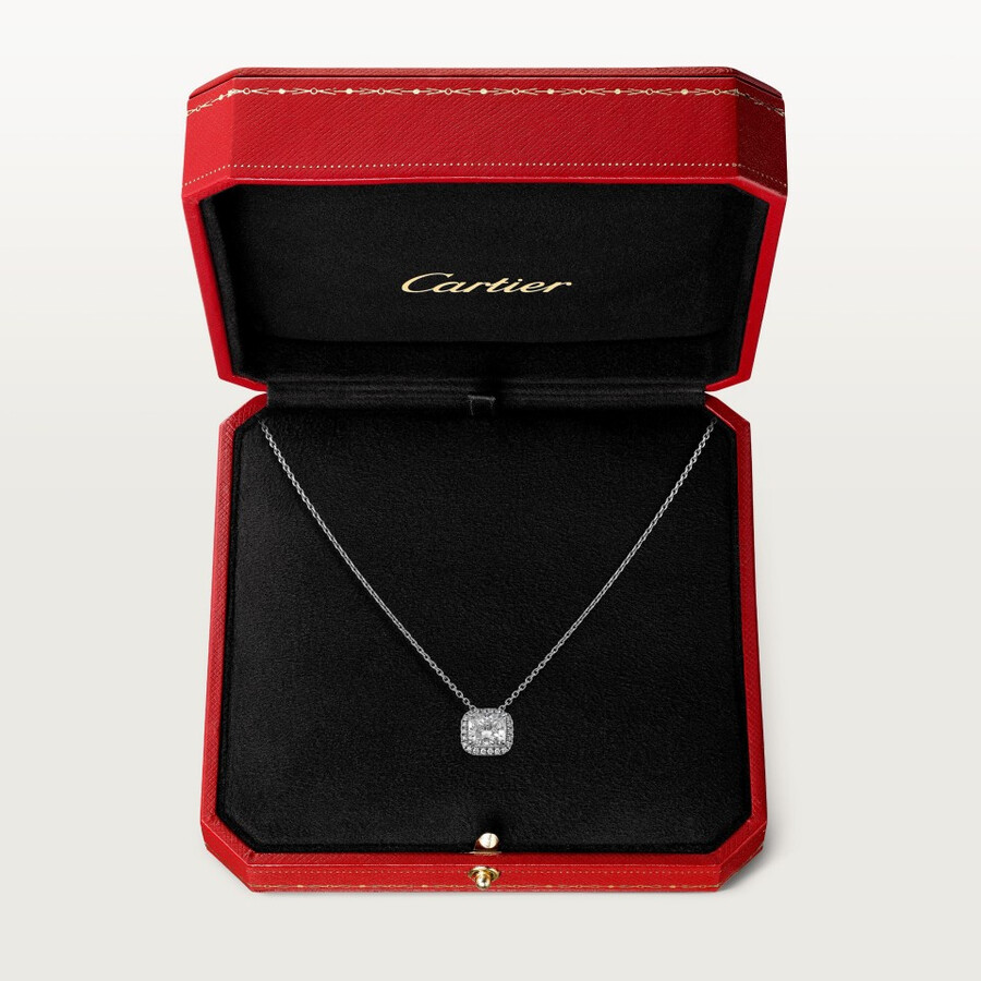 cartier destinée-anhänger diamant im kissenschliff pavé