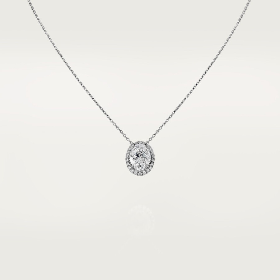 cartier destinée-anhänger diamant im ovalschliff pavé