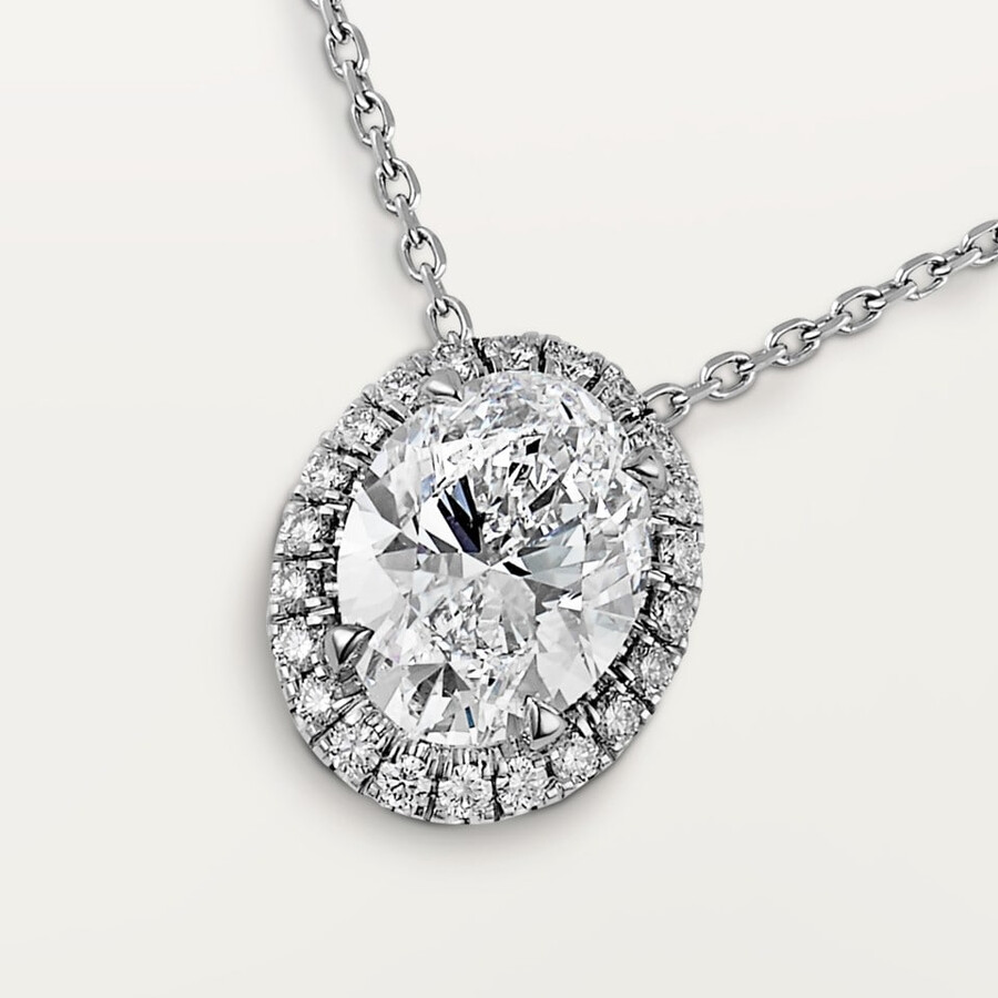 cartier destinée-anhänger diamant im ovalschliff pavé