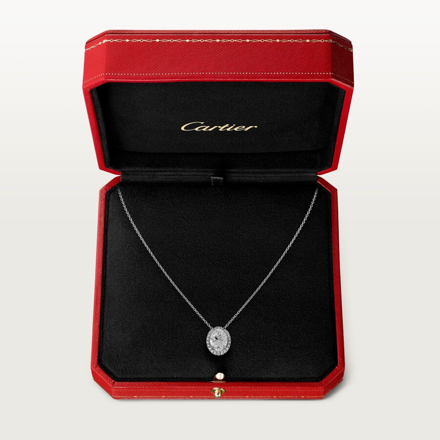 cartier destinée-anhänger diamant im ovalschliff pavé
