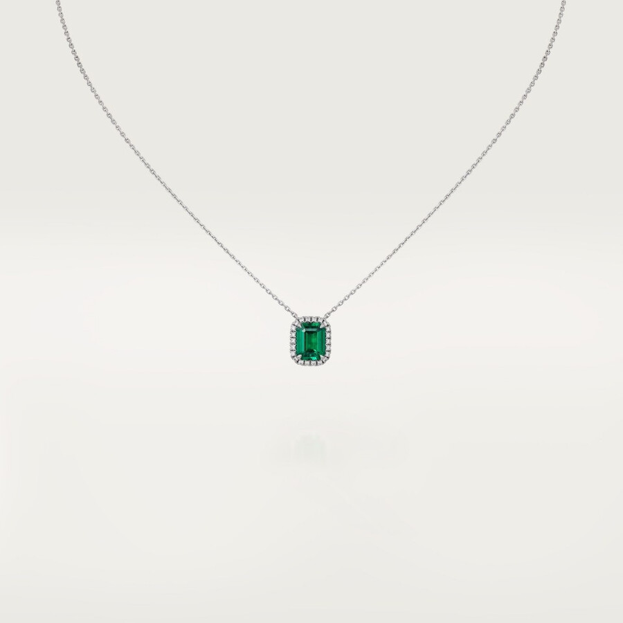 cartier destinée-anhänger smaragd im smaragdschliff gepflastert