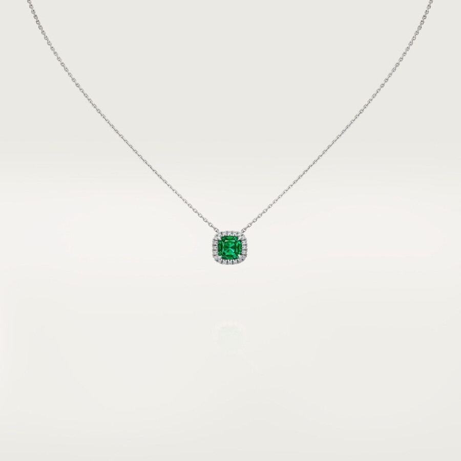 cartier destinée-anhänger smaragd im kissenschliff gepflastert