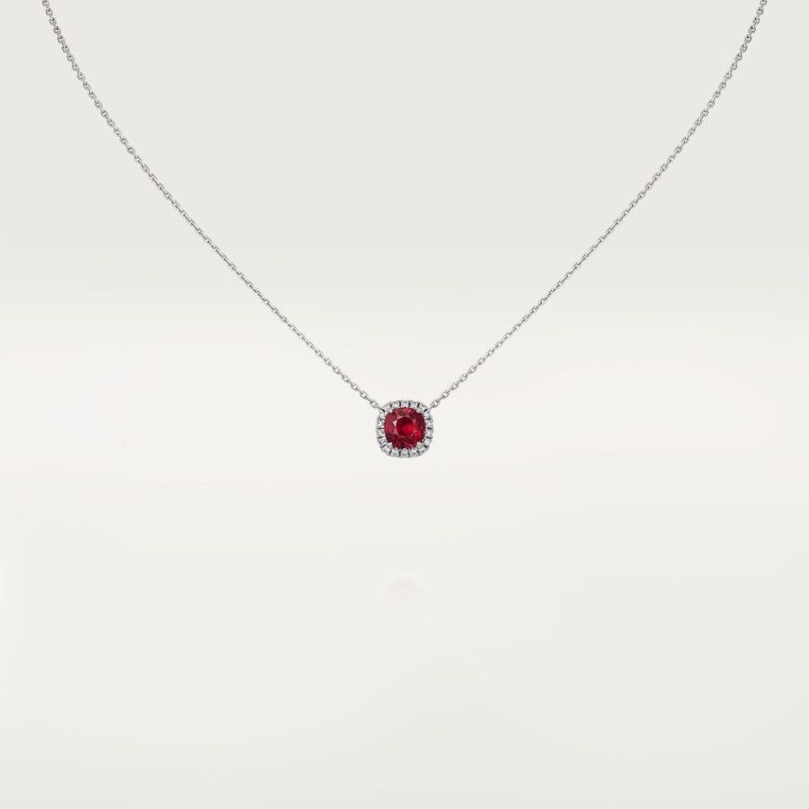 cartier destinée-anhänger rubin im kissenschliff gepflastert