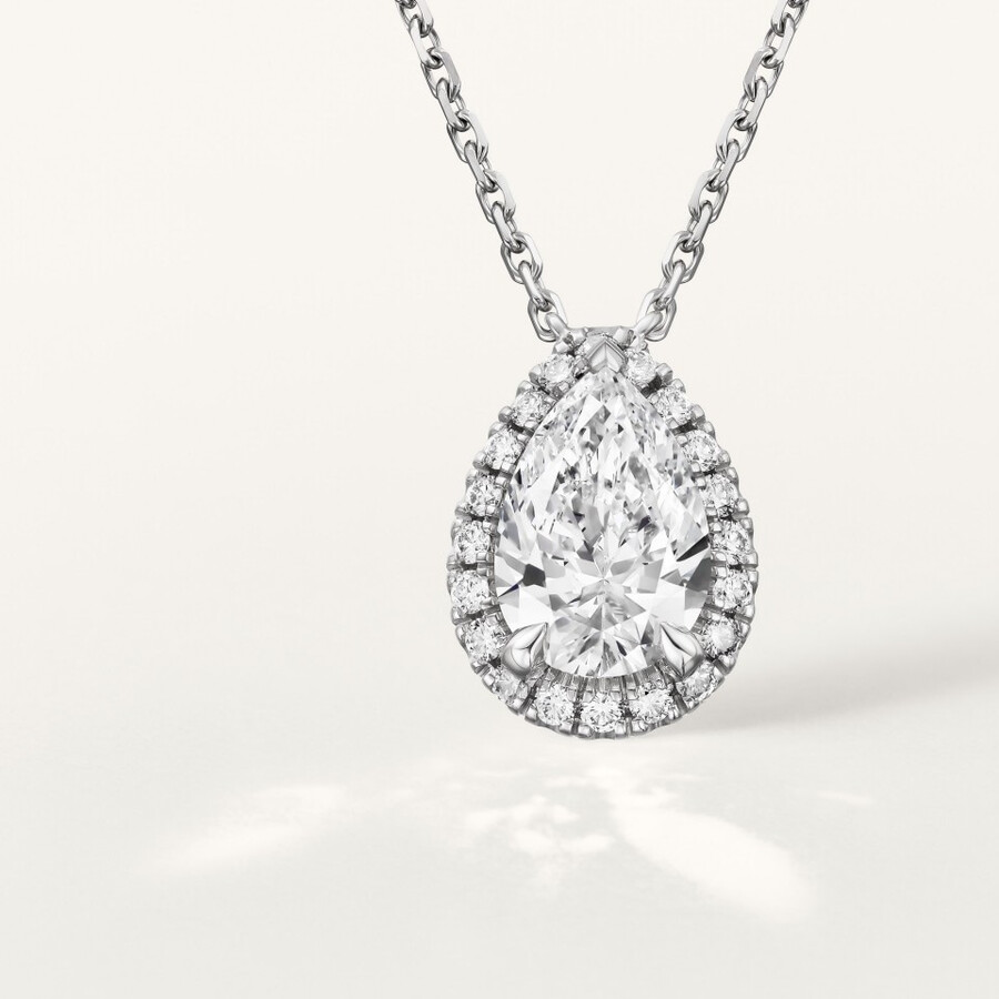 cartier destinée-anhänger birnenförmiger diamant pavé