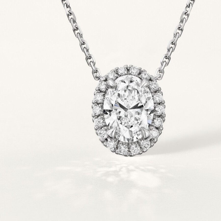 cartier destinée-anhänger diamant im ovalschliff pavé