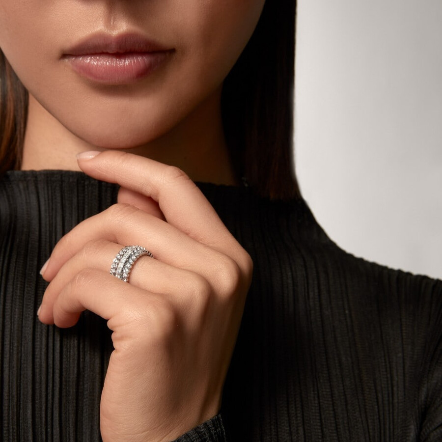 broderie de cartier ring dreireihig diamanten