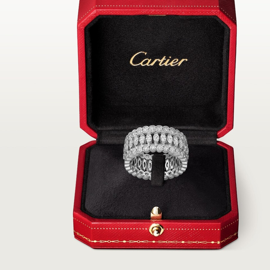 broderie de cartier ring dreireihig diamanten