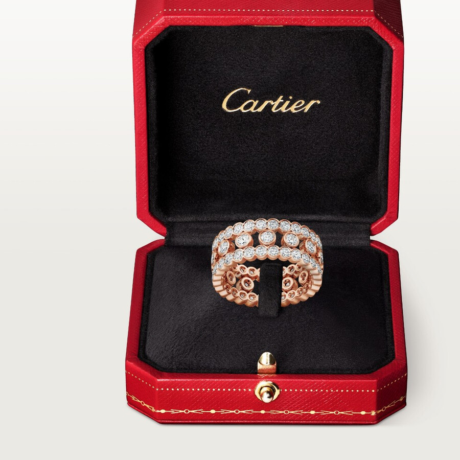broderie de cartier ring dreireihig diamanten
