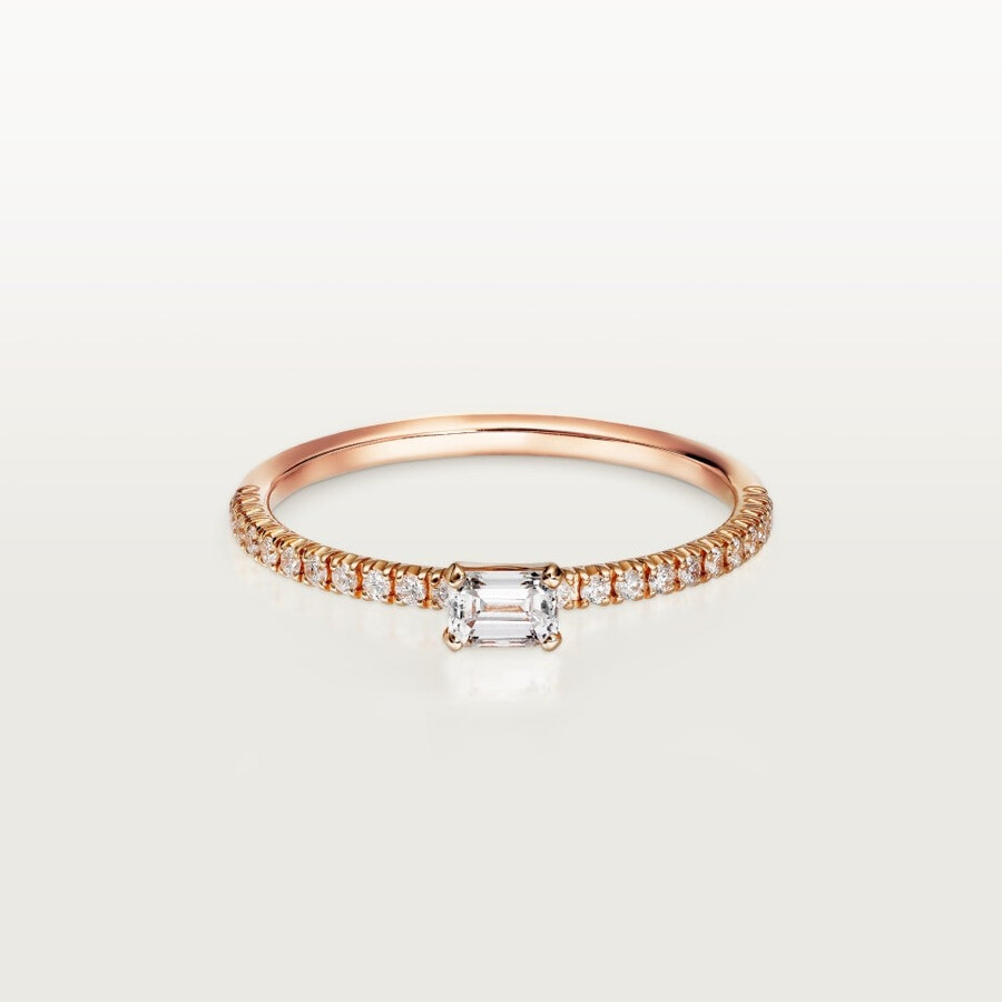 etincelle de cartier ring smaragdschliff-diamant pavé-fassung