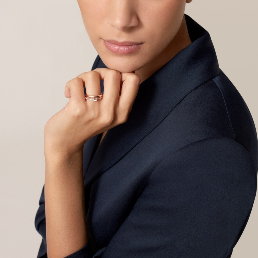 etincelle de cartier ring smaragdschliff-diamant pavé-fassung