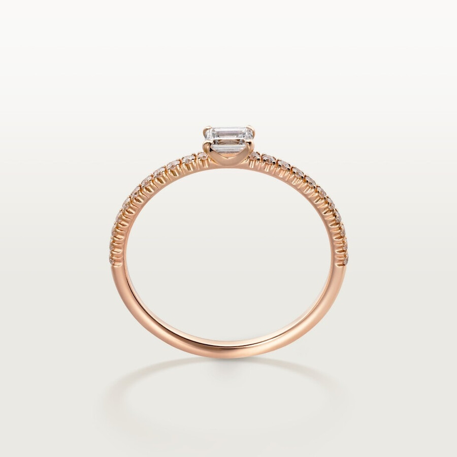 etincelle de cartier ring smaragdschliff-diamant pavé-fassung