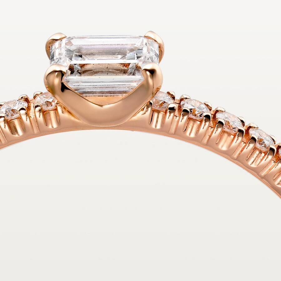 etincelle de cartier ring smaragdschliff-diamant pavé-fassung