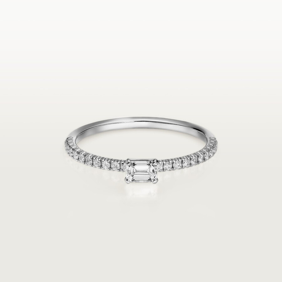 etincelle de cartier ring smaragdschliff-diamant pavé-fassung