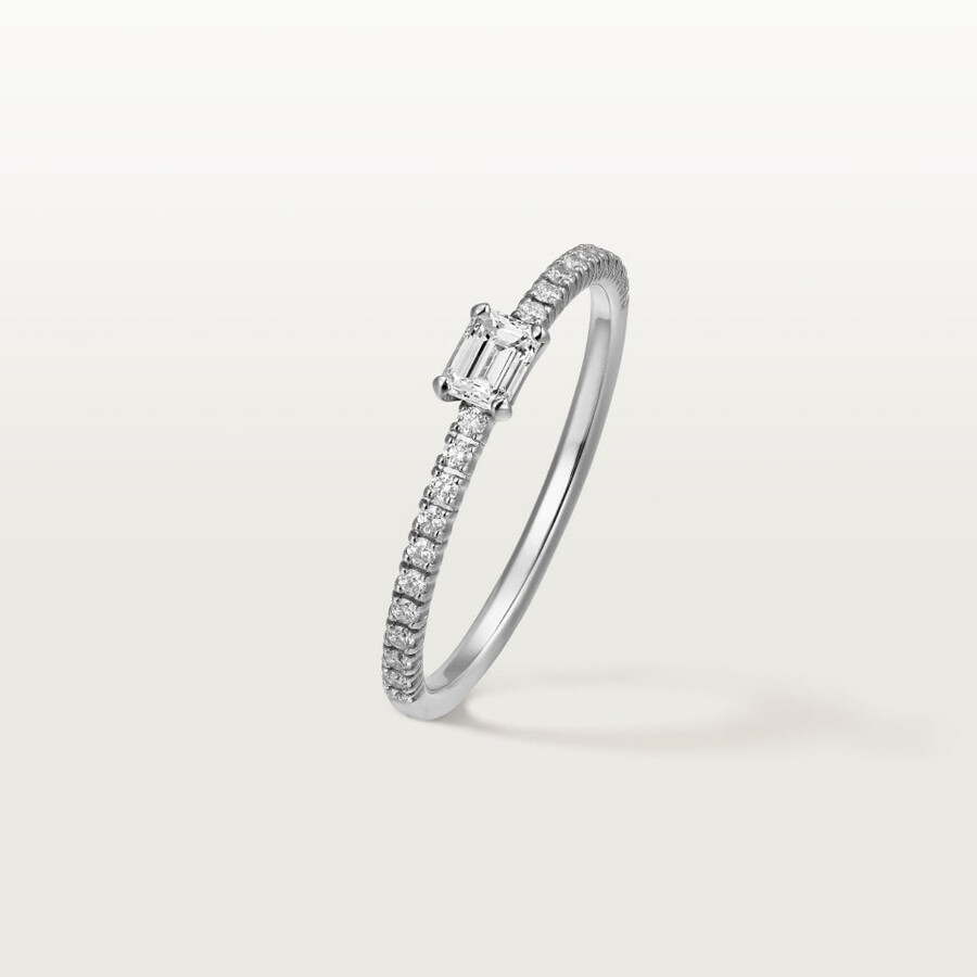 etincelle de cartier ring smaragdschliff-diamant pavé-fassung