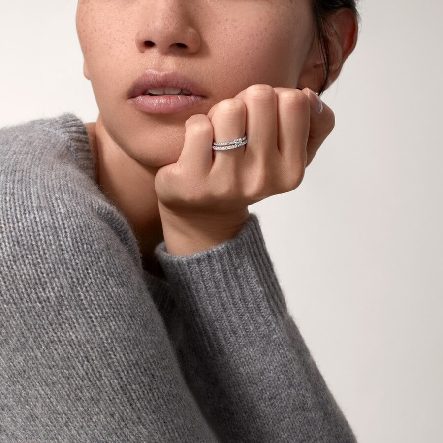 etincelle de cartier ring smaragdschliff-diamant pavé-fassung