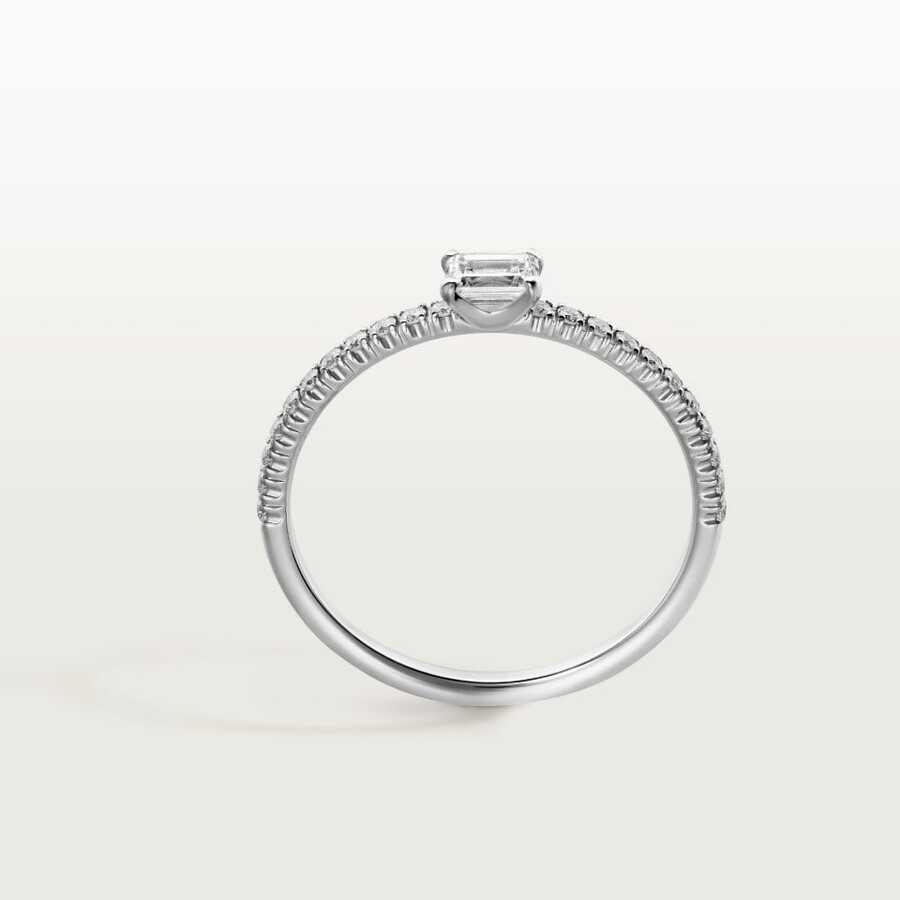 etincelle de cartier ring smaragdschliff-diamant pavé-fassung
