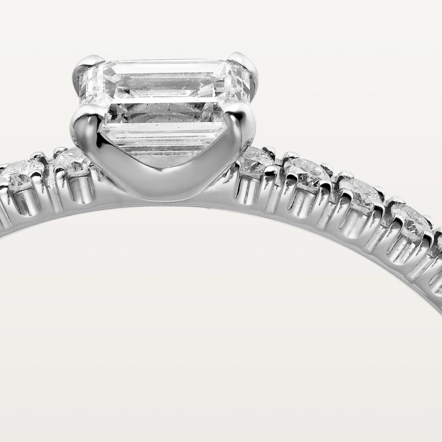 etincelle de cartier ring smaragdschliff-diamant pavé-fassung