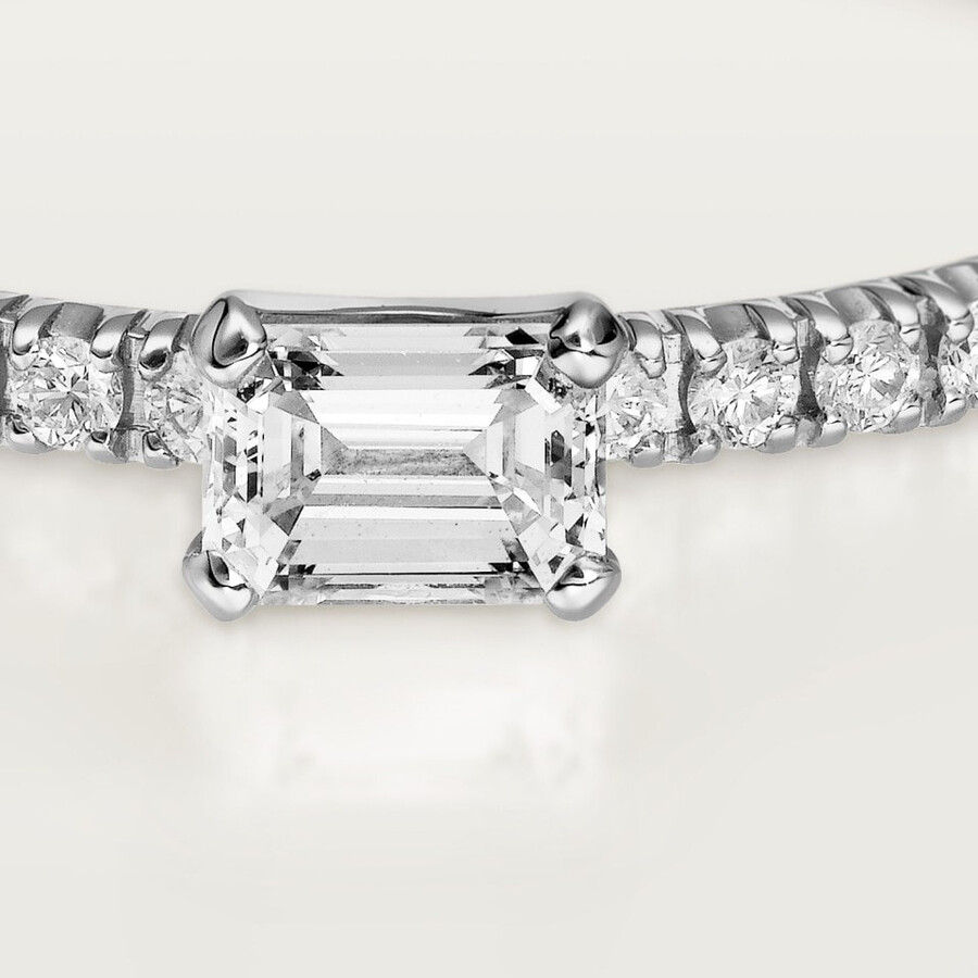 etincelle de cartier ring smaragdschliff-diamant pavé-fassung