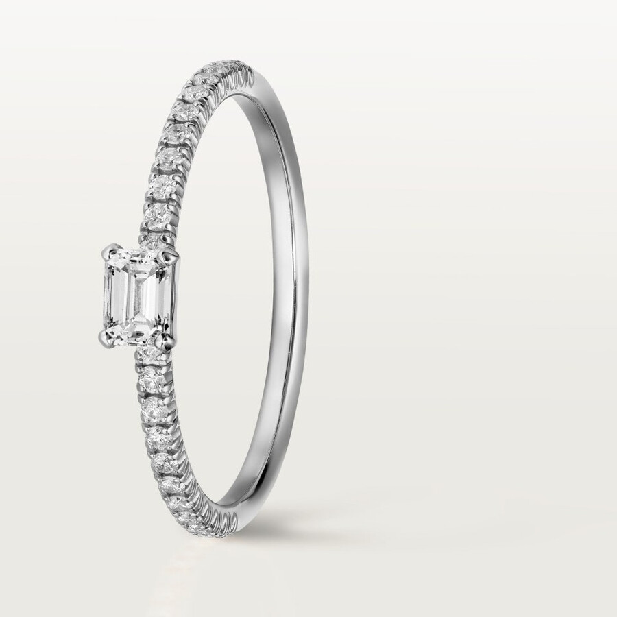 etincelle de cartier ring smaragdschliff-diamant pavé-fassung