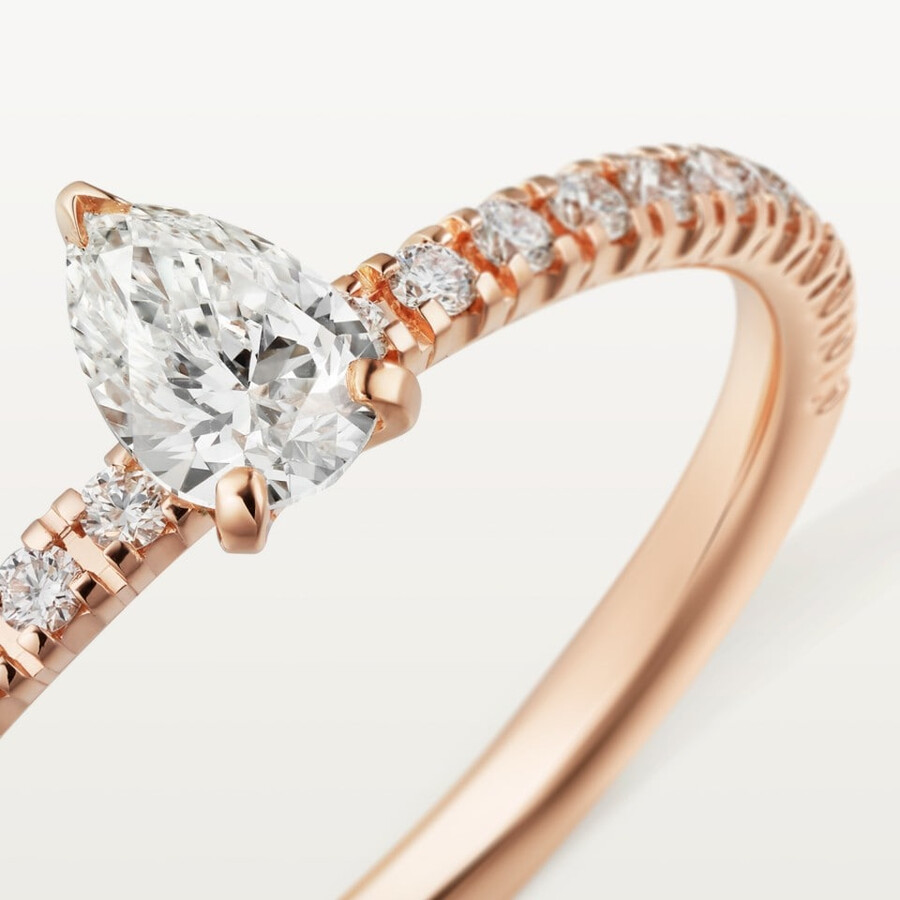 etincelle de cartier ring birnenförmiger diamant pavé-fassung