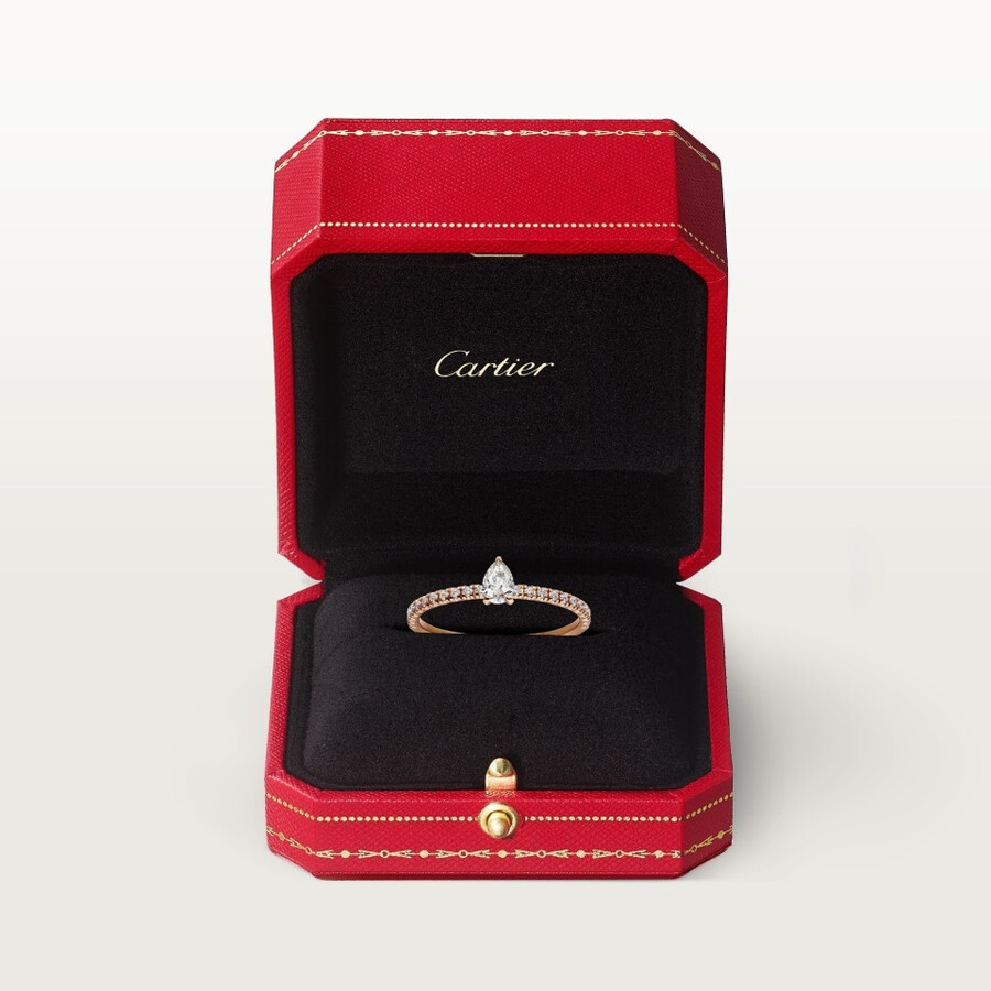 etincelle de cartier ring birnenförmiger diamant pavé-fassung