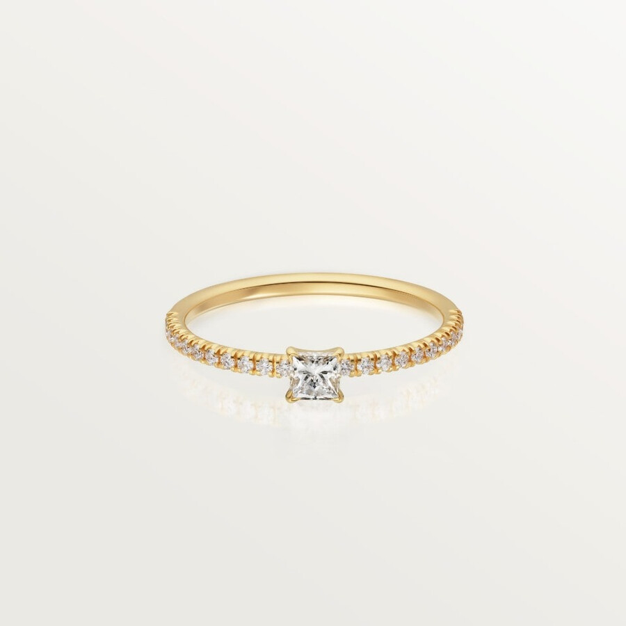 etincelle de cartier ring diamant im prinzessschliff pavé-fassung
