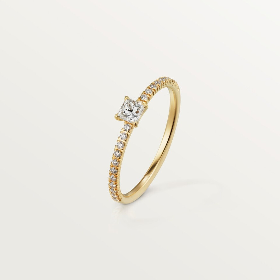 etincelle de cartier ring diamant im prinzessschliff pavé-fassung