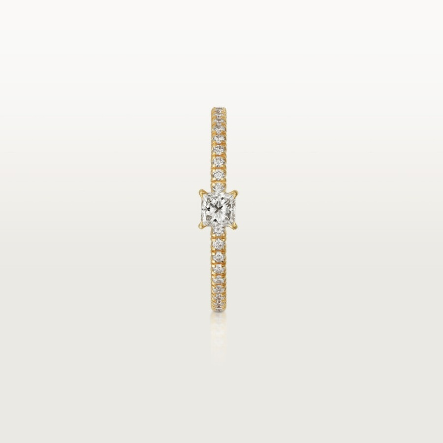 etincelle de cartier ring diamant im prinzessschliff pavé-fassung