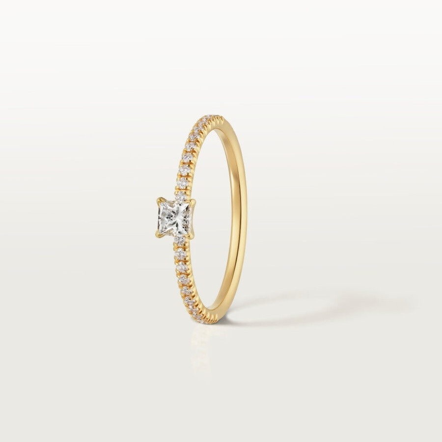 etincelle de cartier ring diamant im prinzessschliff pavé-fassung