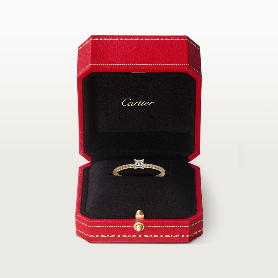 etincelle de cartier ring diamant im prinzessschliff pavé-fassung