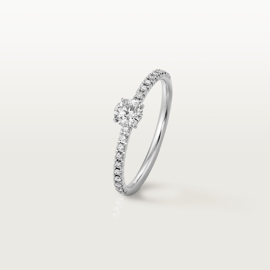 etincelle de cartier solitär diamant im brillantschliff pavé