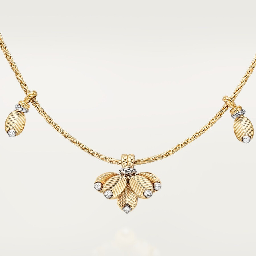 lange halskette im kaffeebohnen-stil diamanten