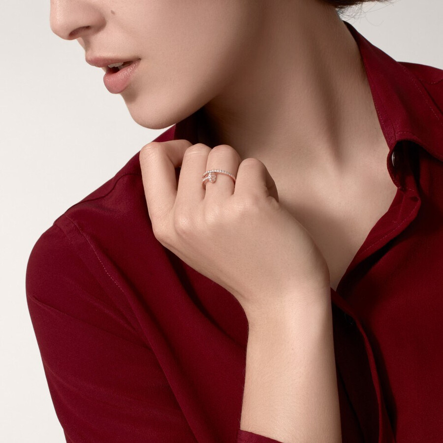 juste un clou ring kleines modell halb mit pavé-fassung