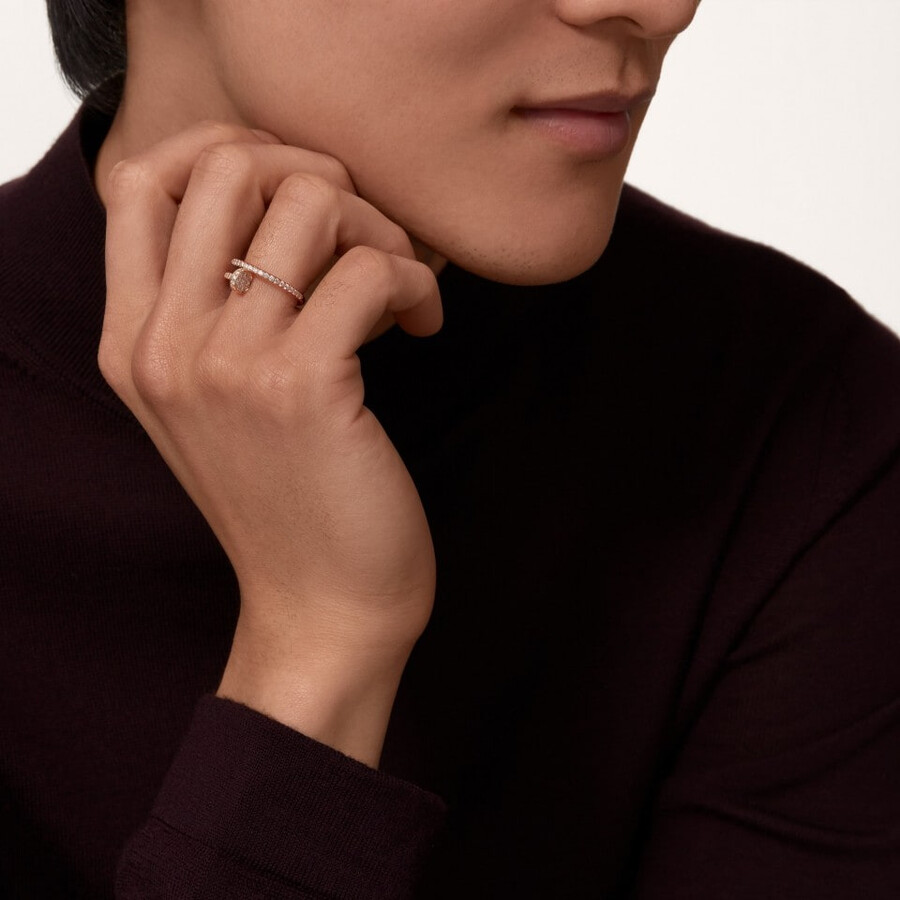 juste un clou ring kleines modell halb mit pavé-fassung