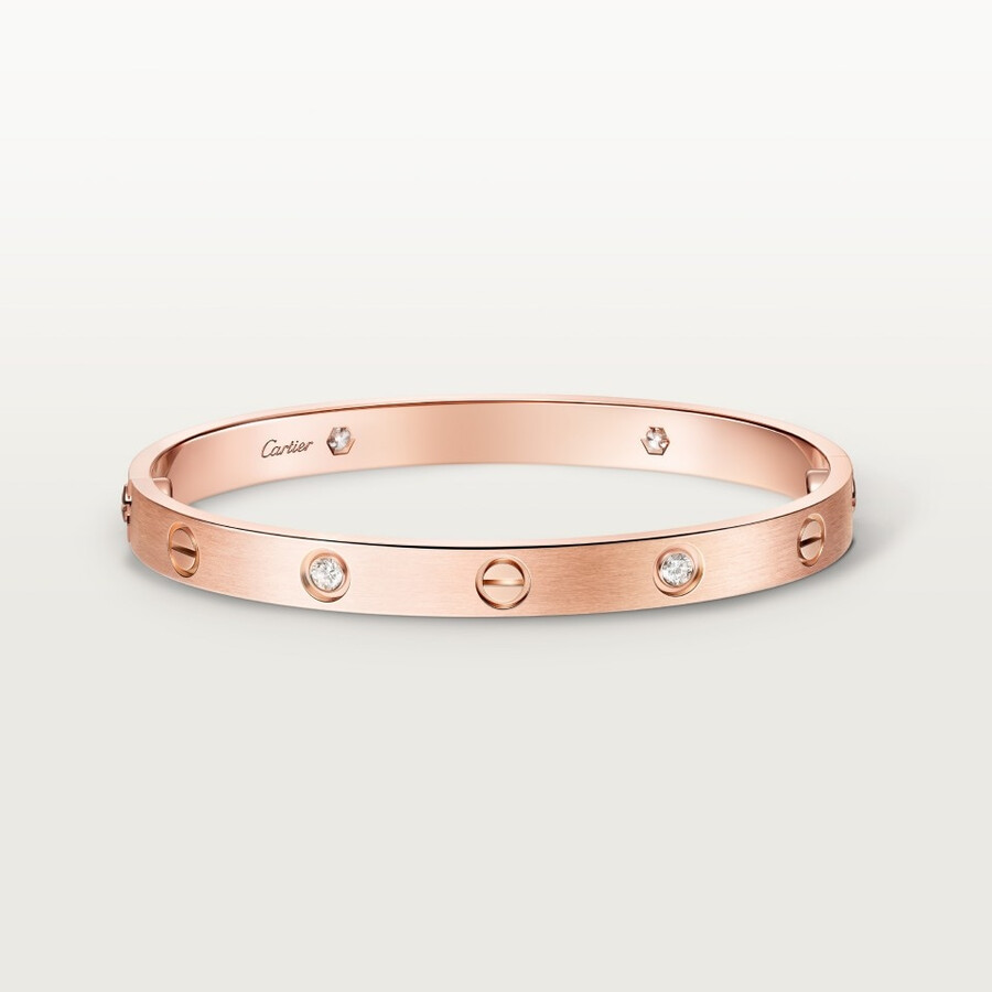 love-armband klassisches modell gebürstet 4 diamanten