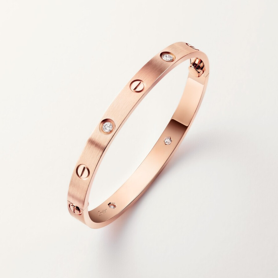 love-armband klassisches modell gebürstet 4 diamanten