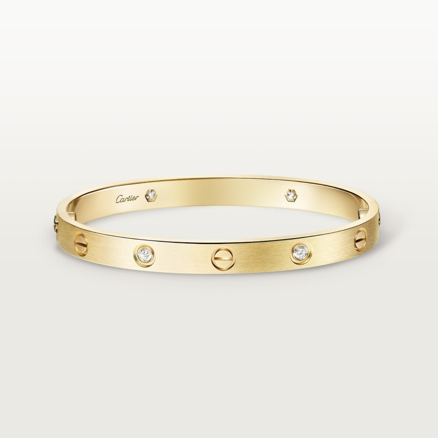 love-armband klassisches modell gebürstet 4 diamanten