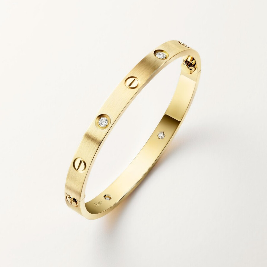 love-armband klassisches modell gebürstet 4 diamanten