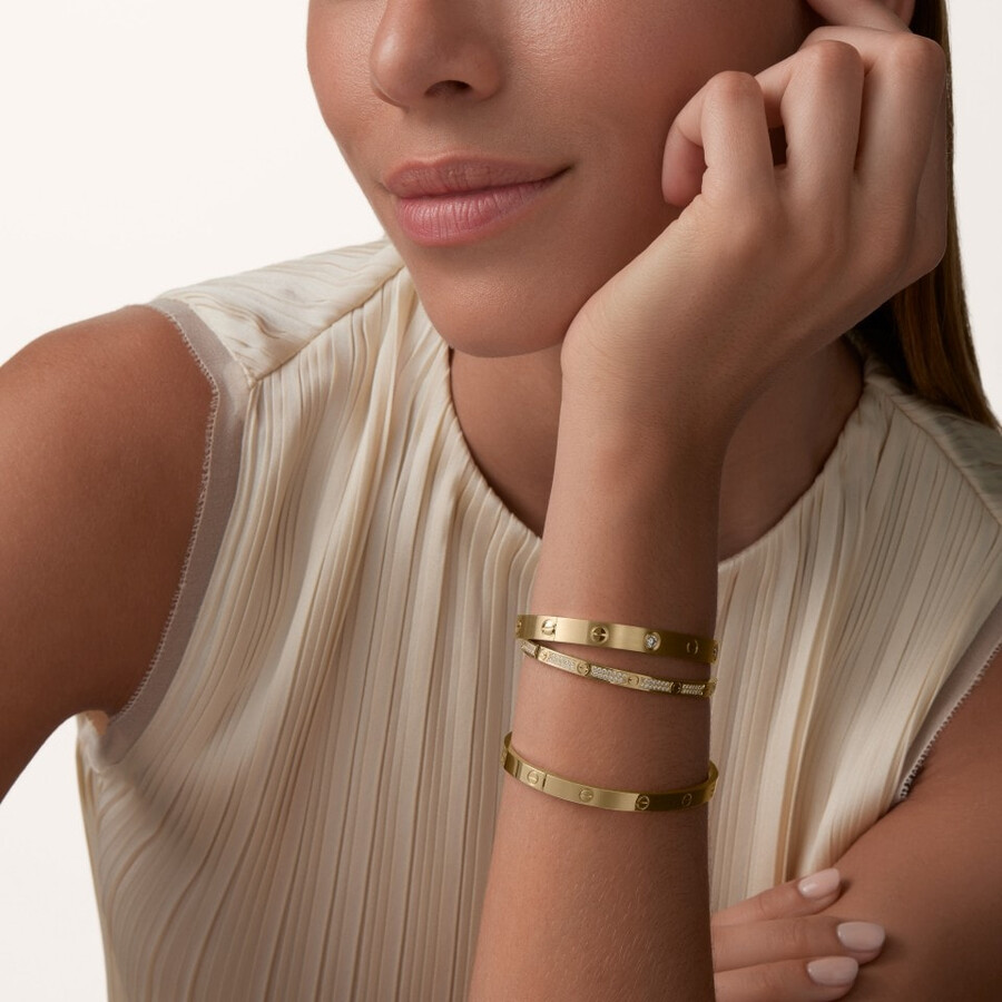 love-armband klassisches modell gebürstet 4 diamanten
