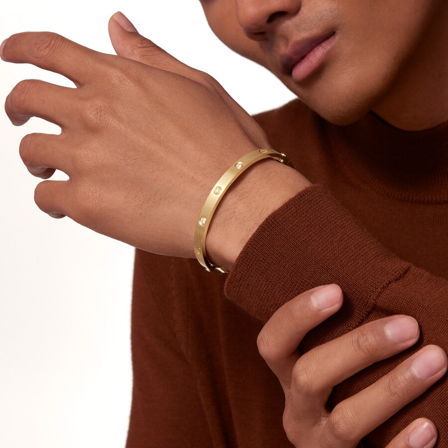 love-armband klassisches modell gebürstet 4 diamanten