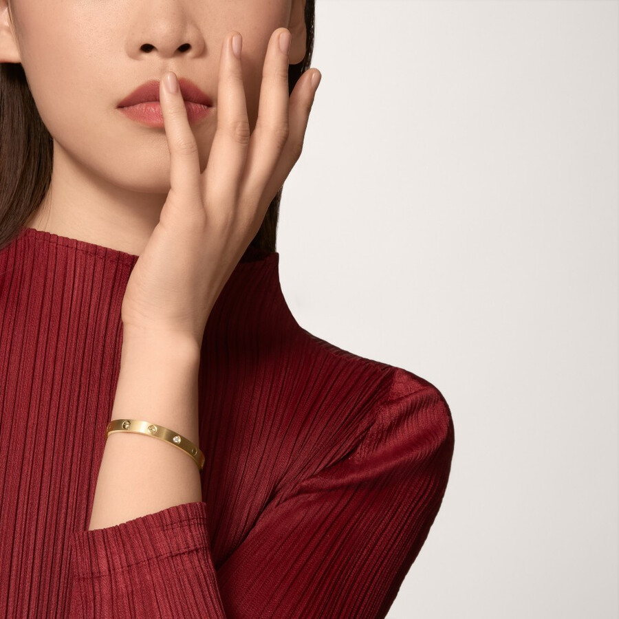 love-armband klassisches modell gebürstet 4 diamanten